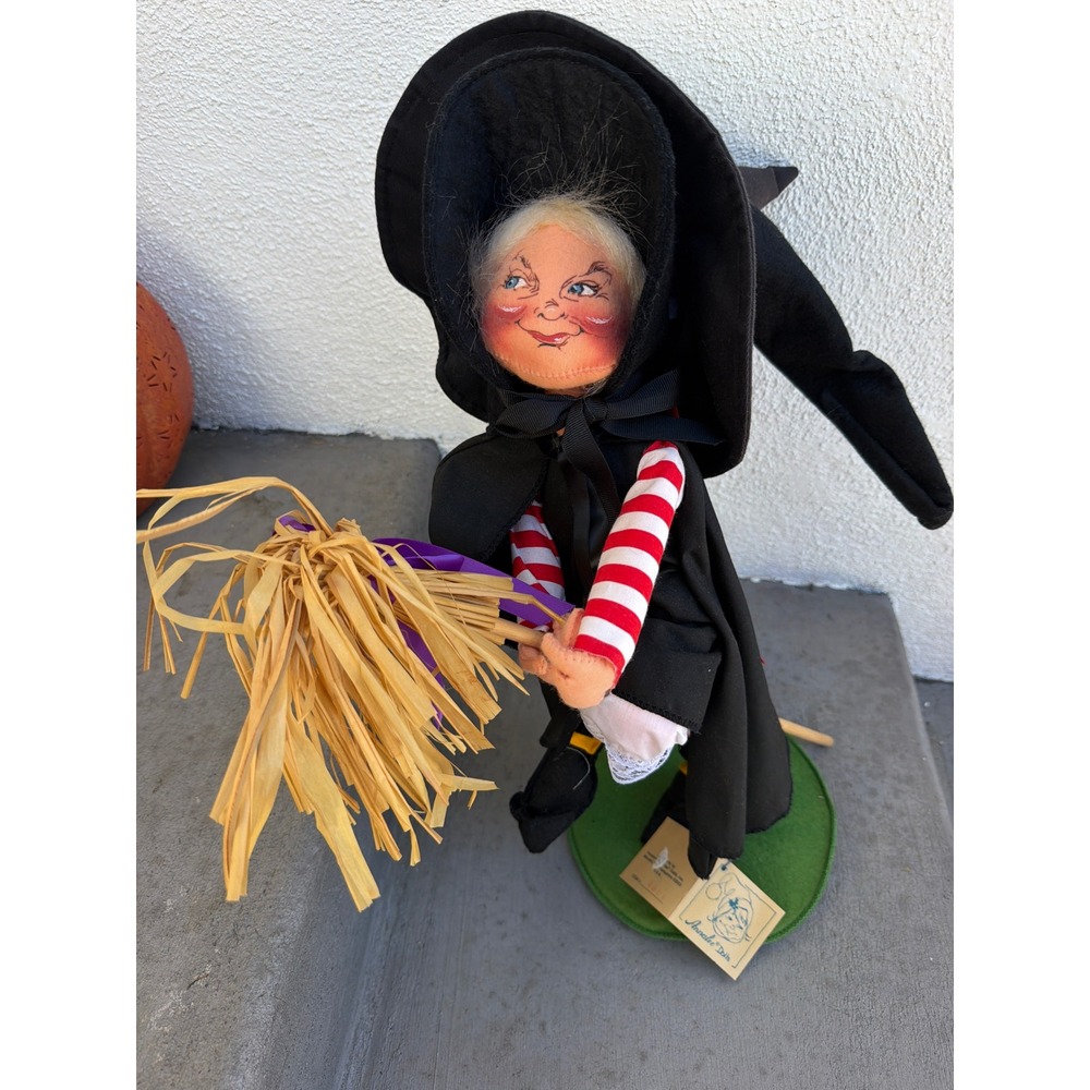Annalee Mobilitee Witch Doll Halloween 18in Vintage 1990 3011 Black Red White